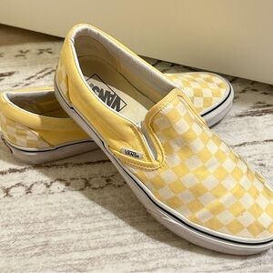 Vans Classic Yellow Checkered Slip-Ons